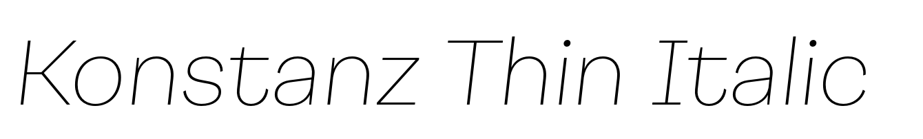 Konstanz Thin Italic